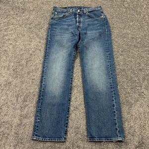 Levis Jeans Mens 31x30 Blue 501 Original Fit Straight Leg Medium Wash Denim Logo